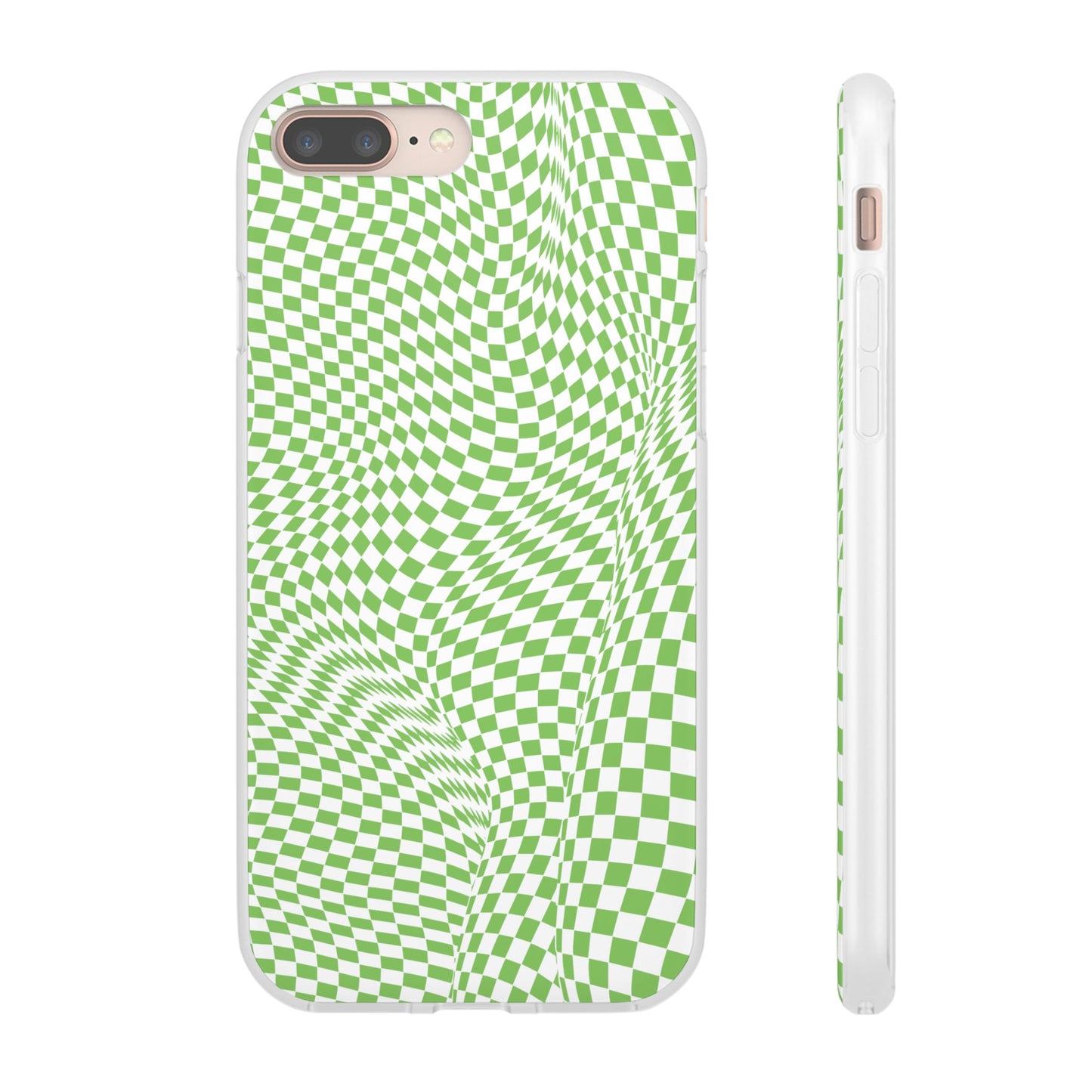 TRIPPY GREEN CHECKERED IPHONE FLEXI PHONECASE