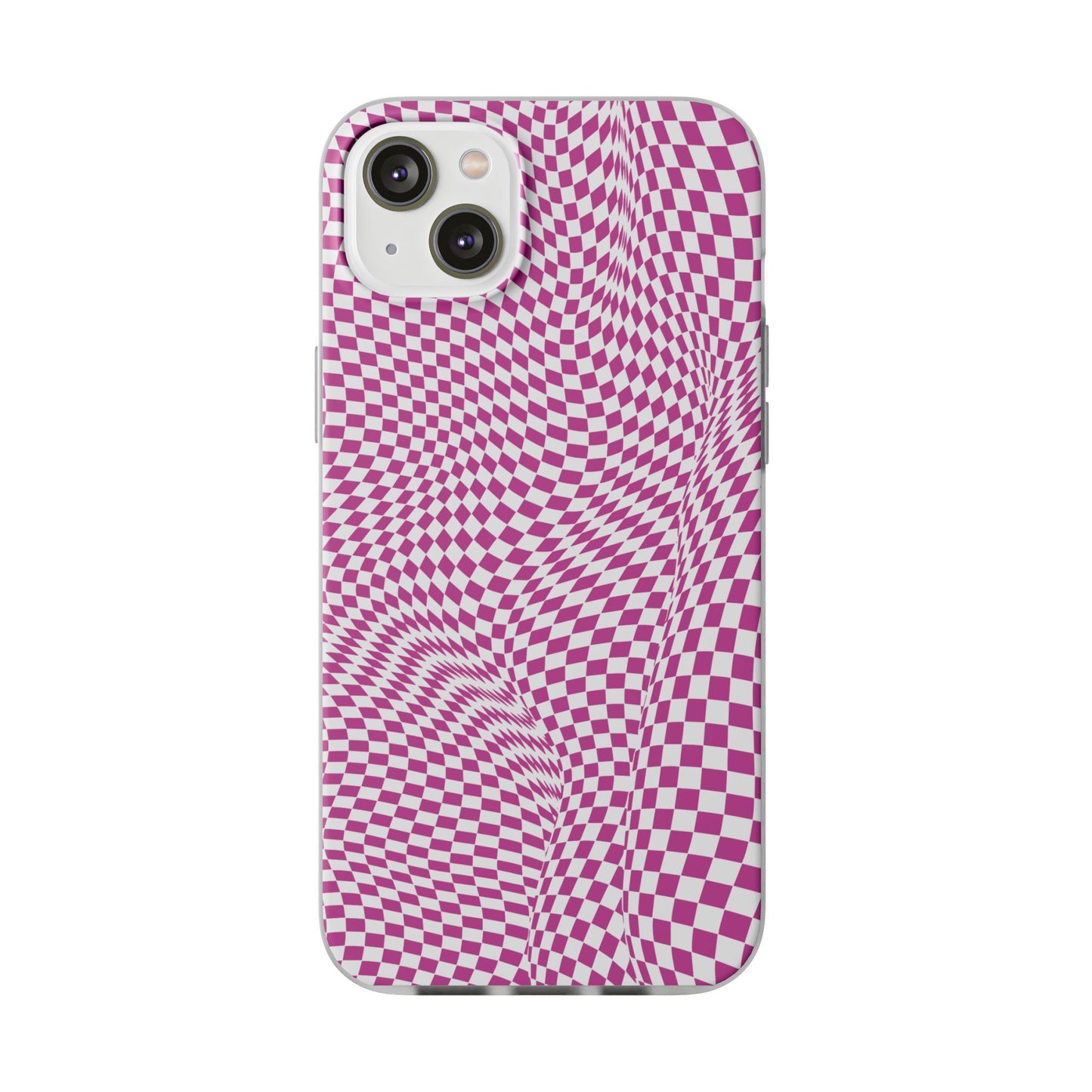 TRIPPY PINK CHECKERED IPHONE FLEXI PHONECASE