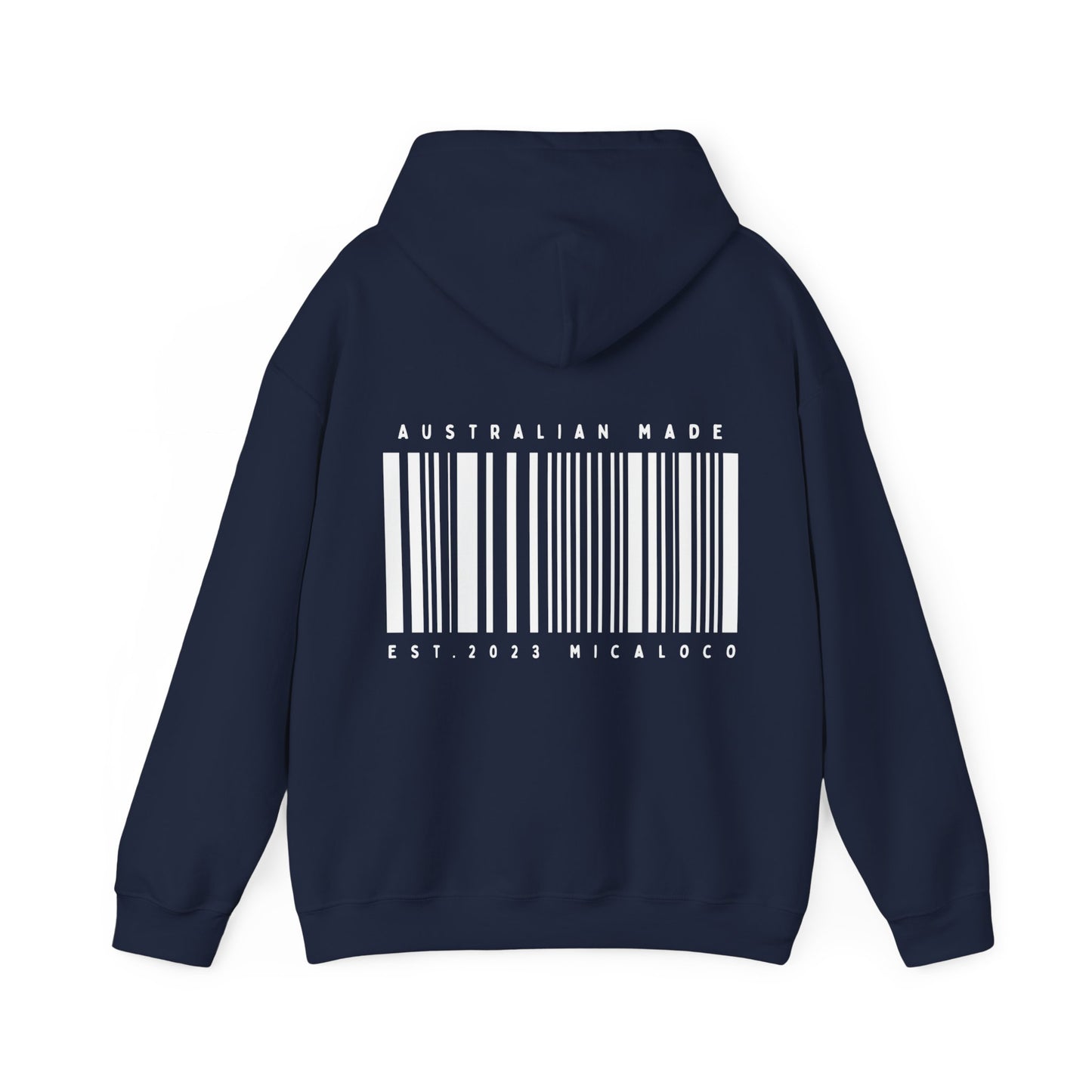 AUSTRALIAN MADE BARCODE CLASSIC HOODIE