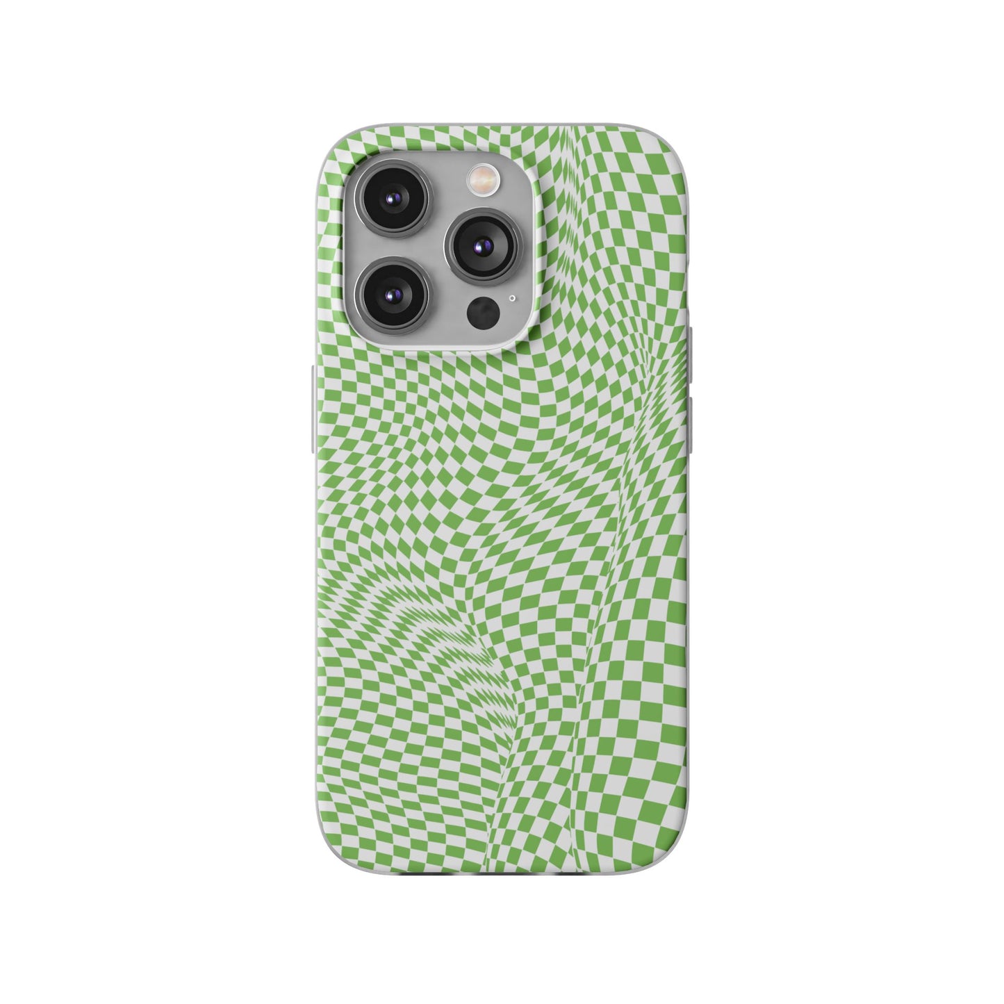 TRIPPY GREEN CHECKERED IPHONE FLEXI PHONECASE