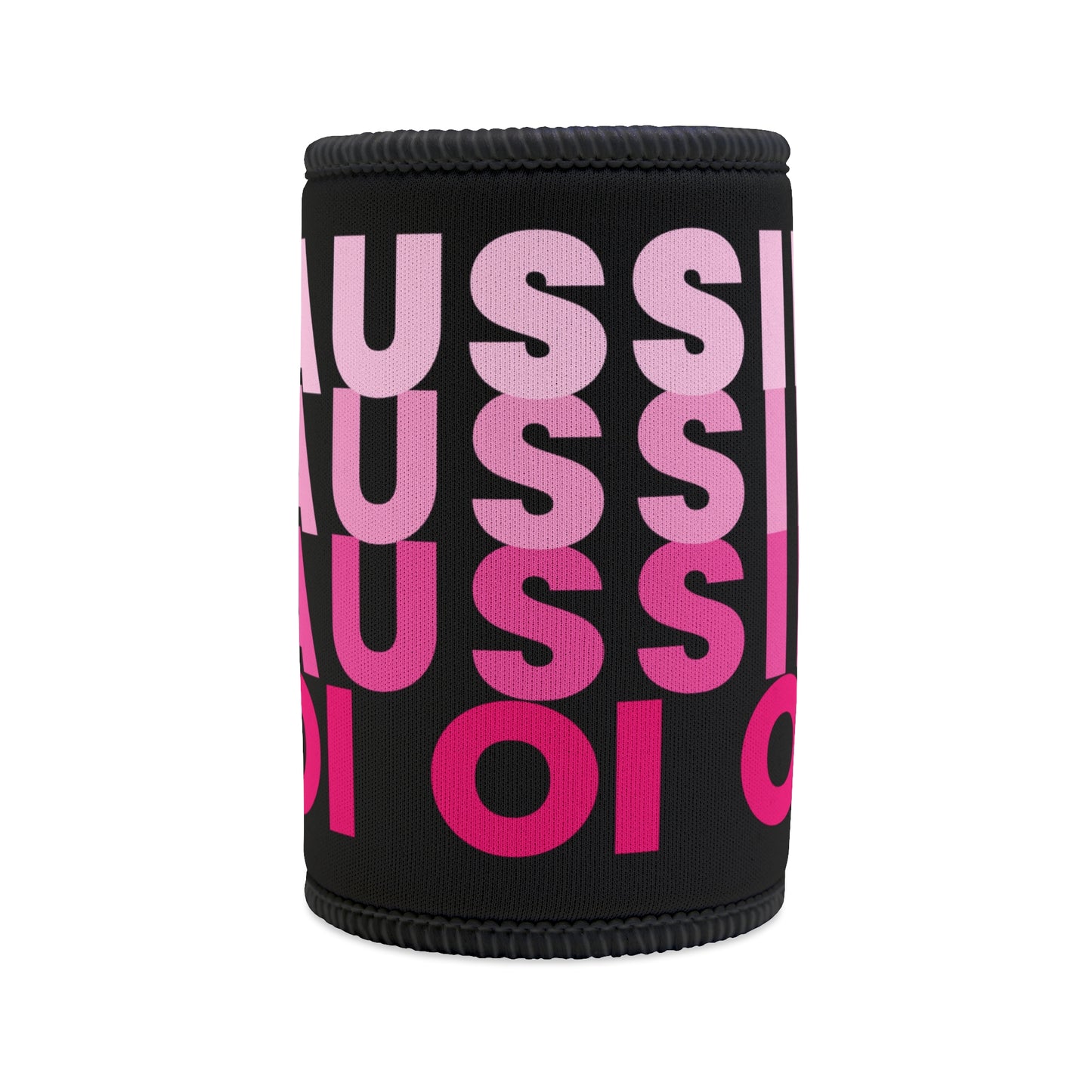 AUSSIE OI (WHT, PINK) BLACK STUBBY COOLER