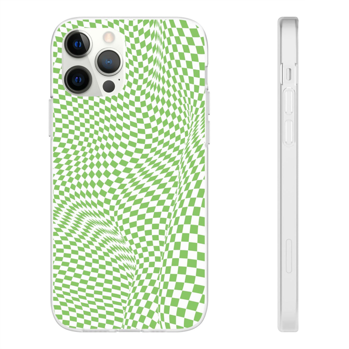 TRIPPY GREEN CHECKERED IPHONE FLEXI PHONECASE