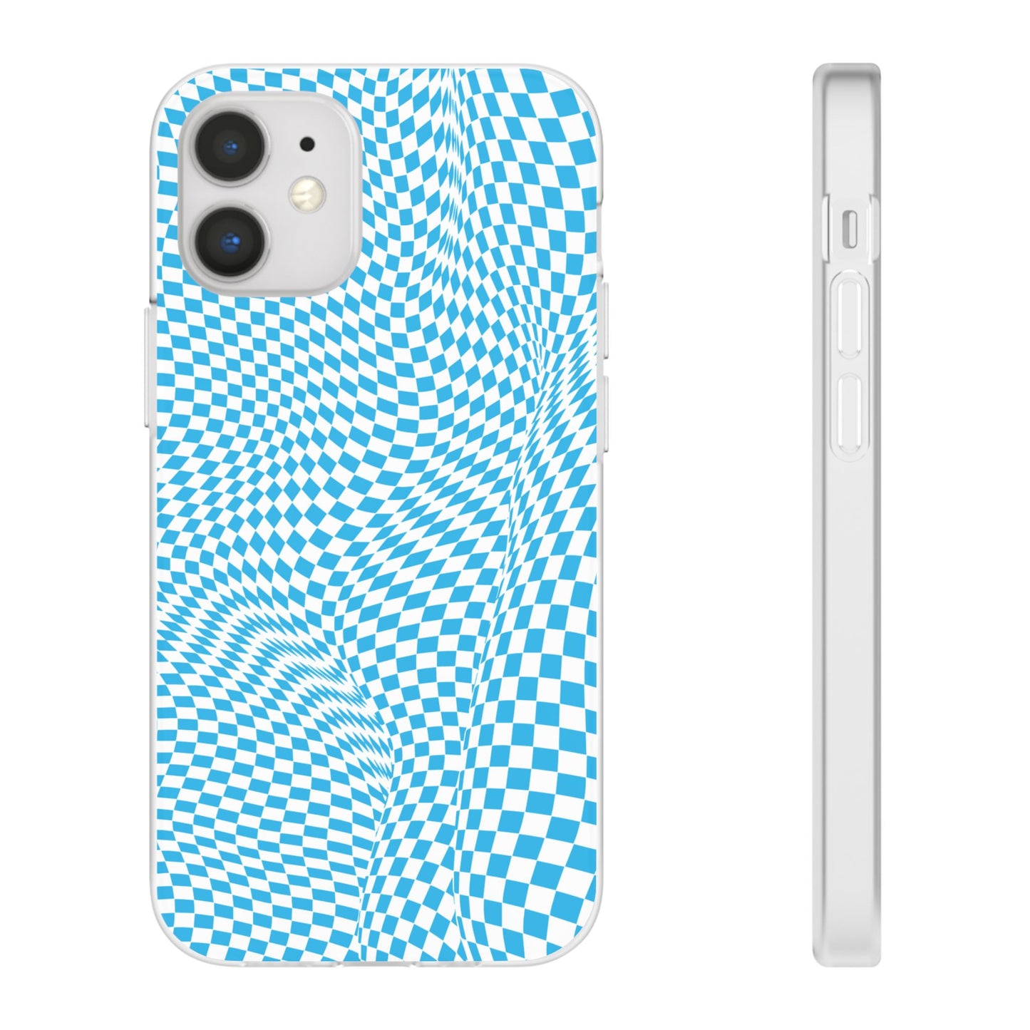 TRIPPY BLUE CHECKERED IPHONE FLEXI PHONECASE