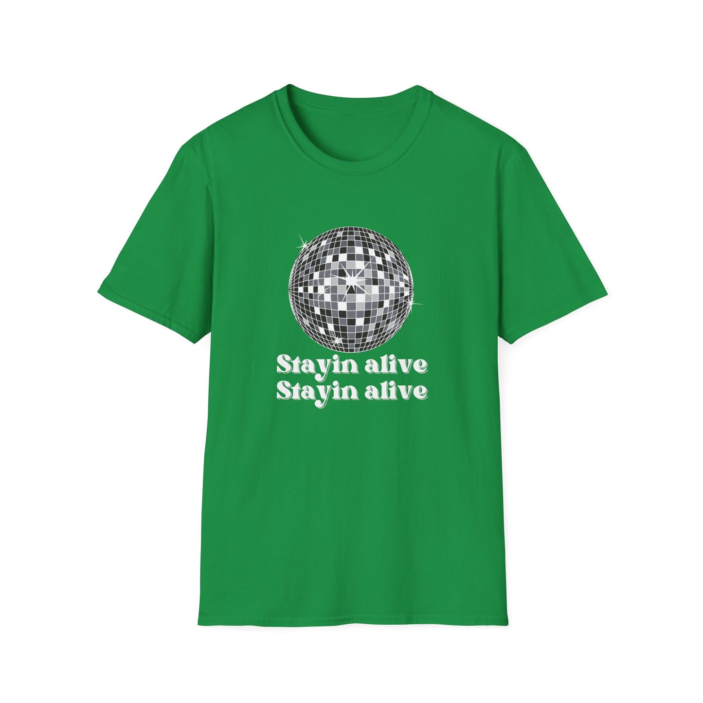 STAYIN ALIVE DISCO BALL CLASSIC FIT T-SHIRT
