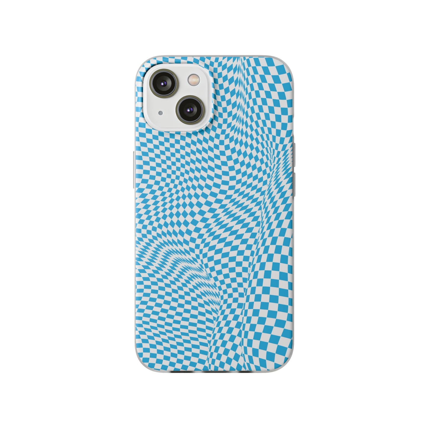 TRIPPY BLUE CHECKERED IPHONE FLEXI PHONECASE