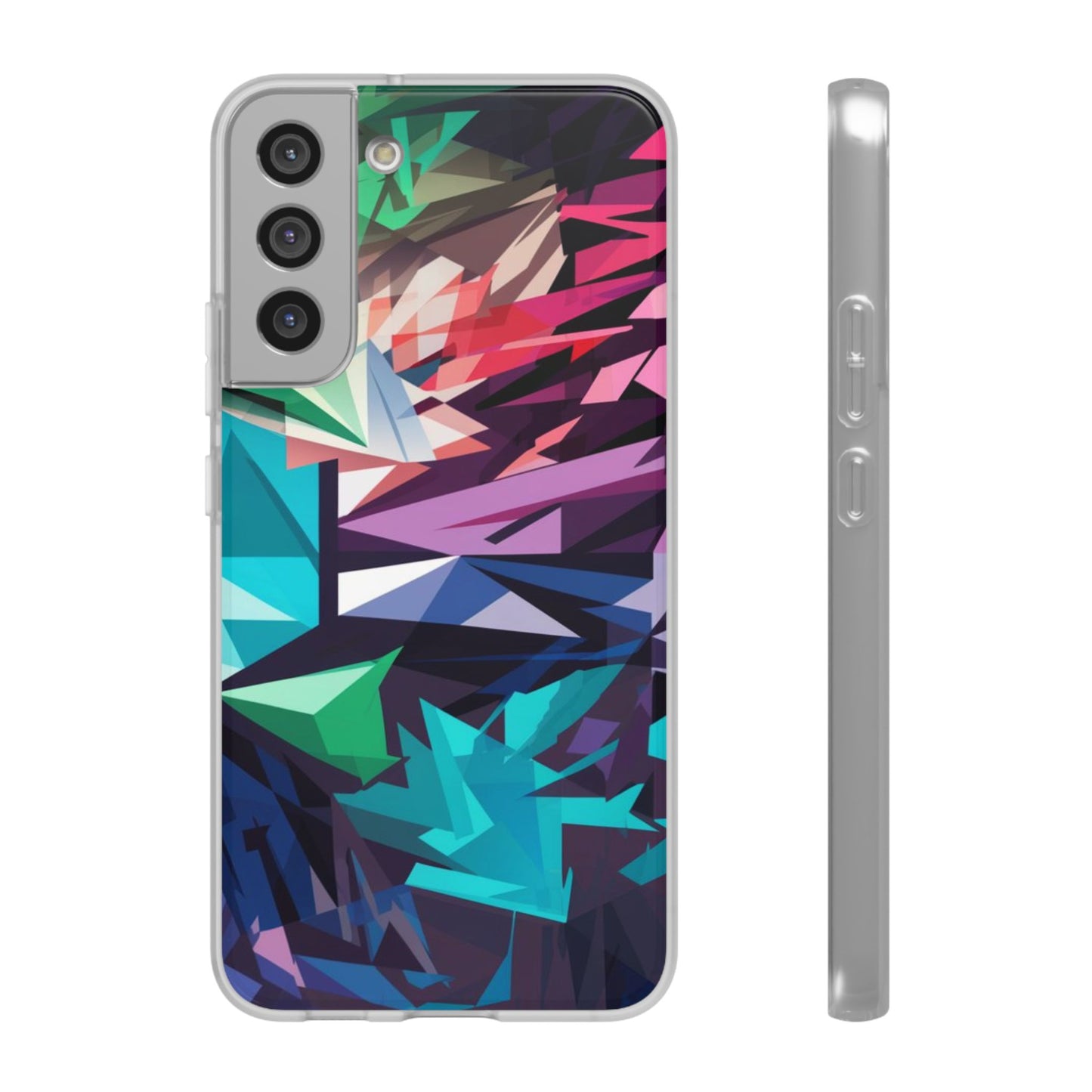 COLOURFUL GEOMETRICAL SHAPES SAMSUNG FLEXI PHONECASE
