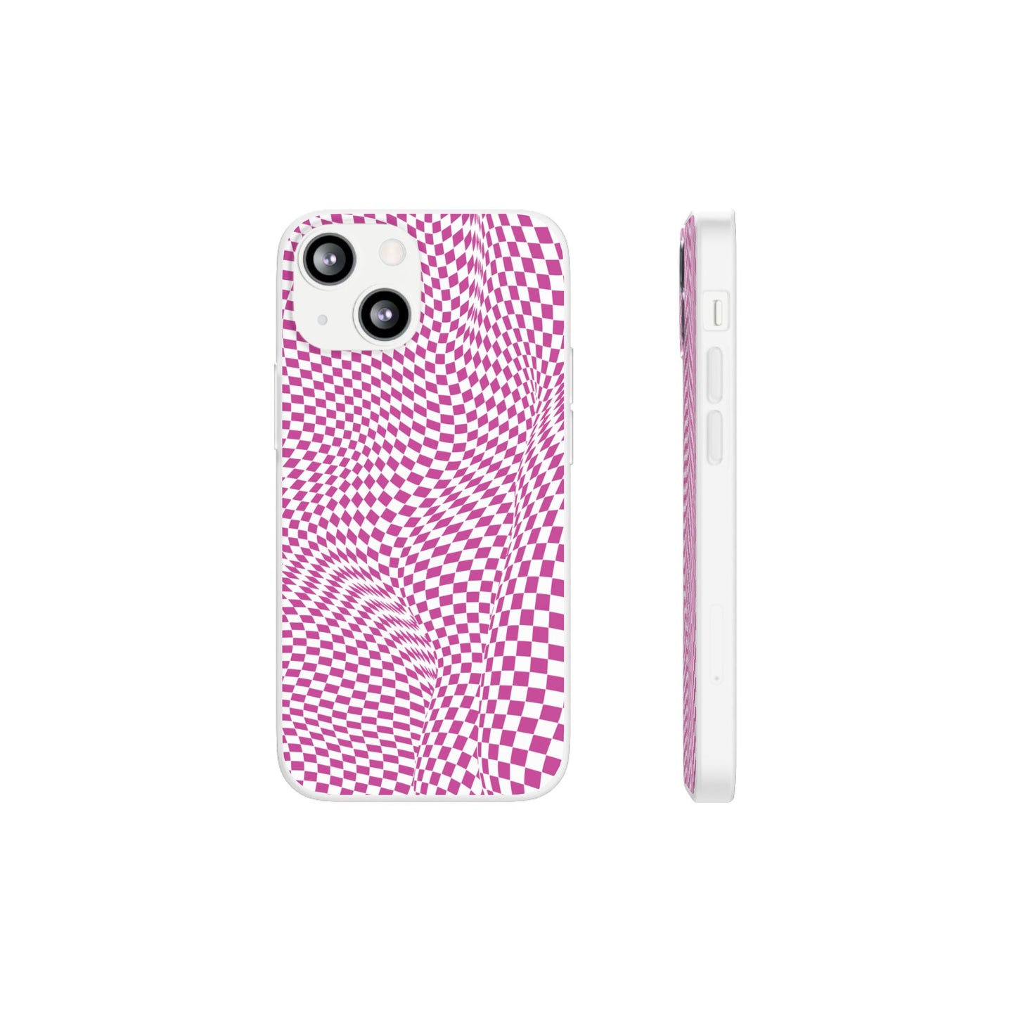 TRIPPY PINK CHECKERED IPHONE FLEXI PHONECASE