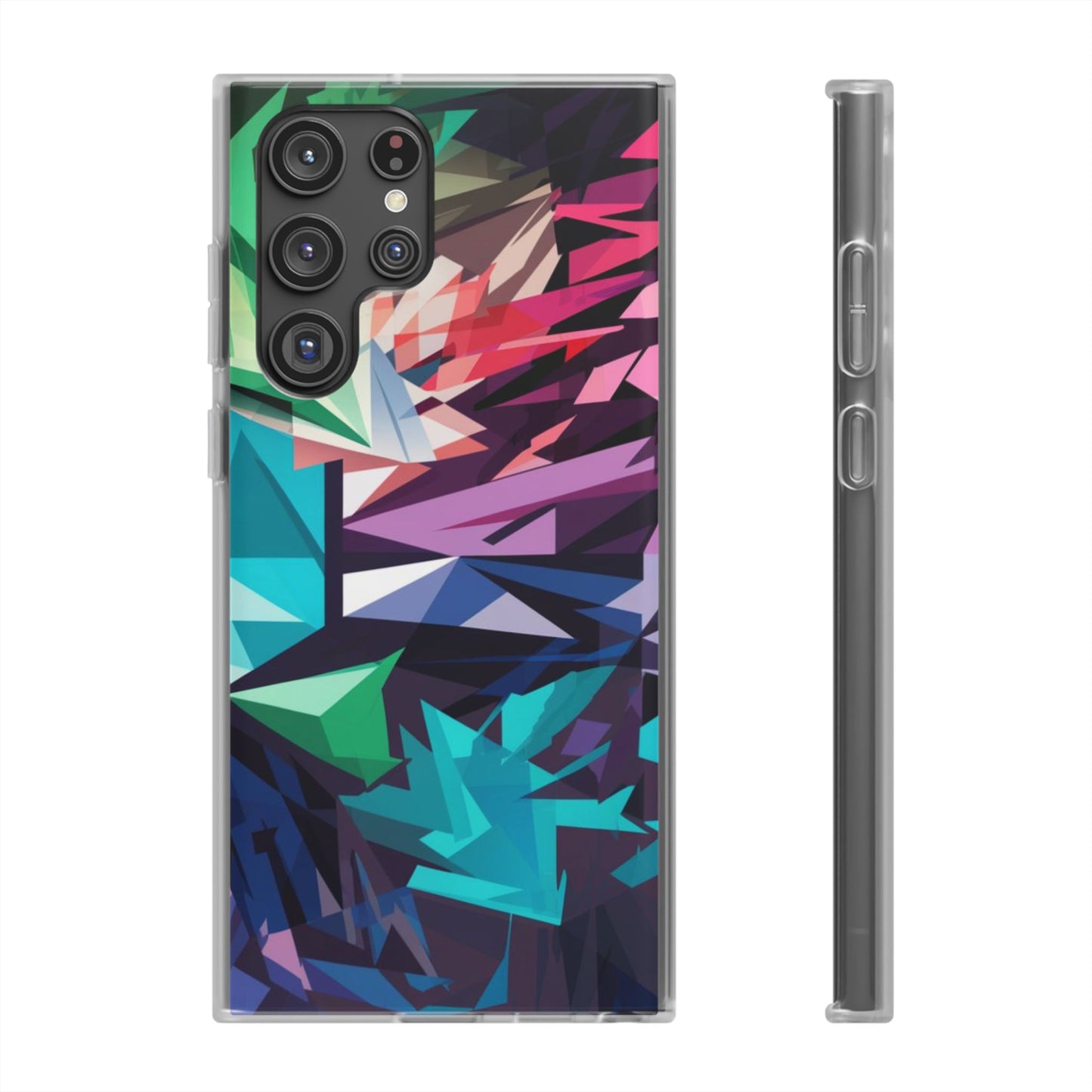 COLOURFUL GEOMETRICAL SHAPES SAMSUNG FLEXI PHONECASE