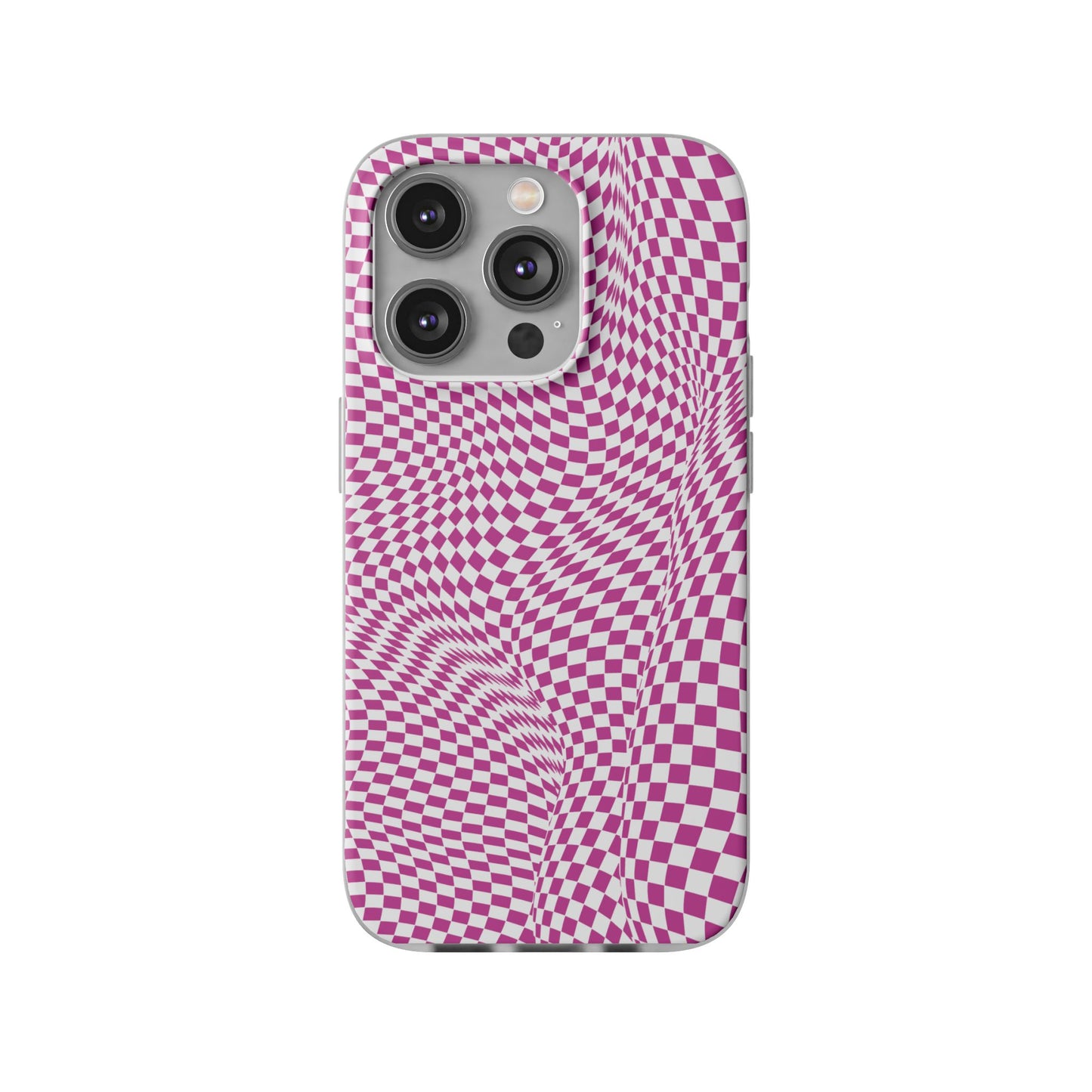 TRIPPY PINK CHECKERED IPHONE FLEXI PHONECASE