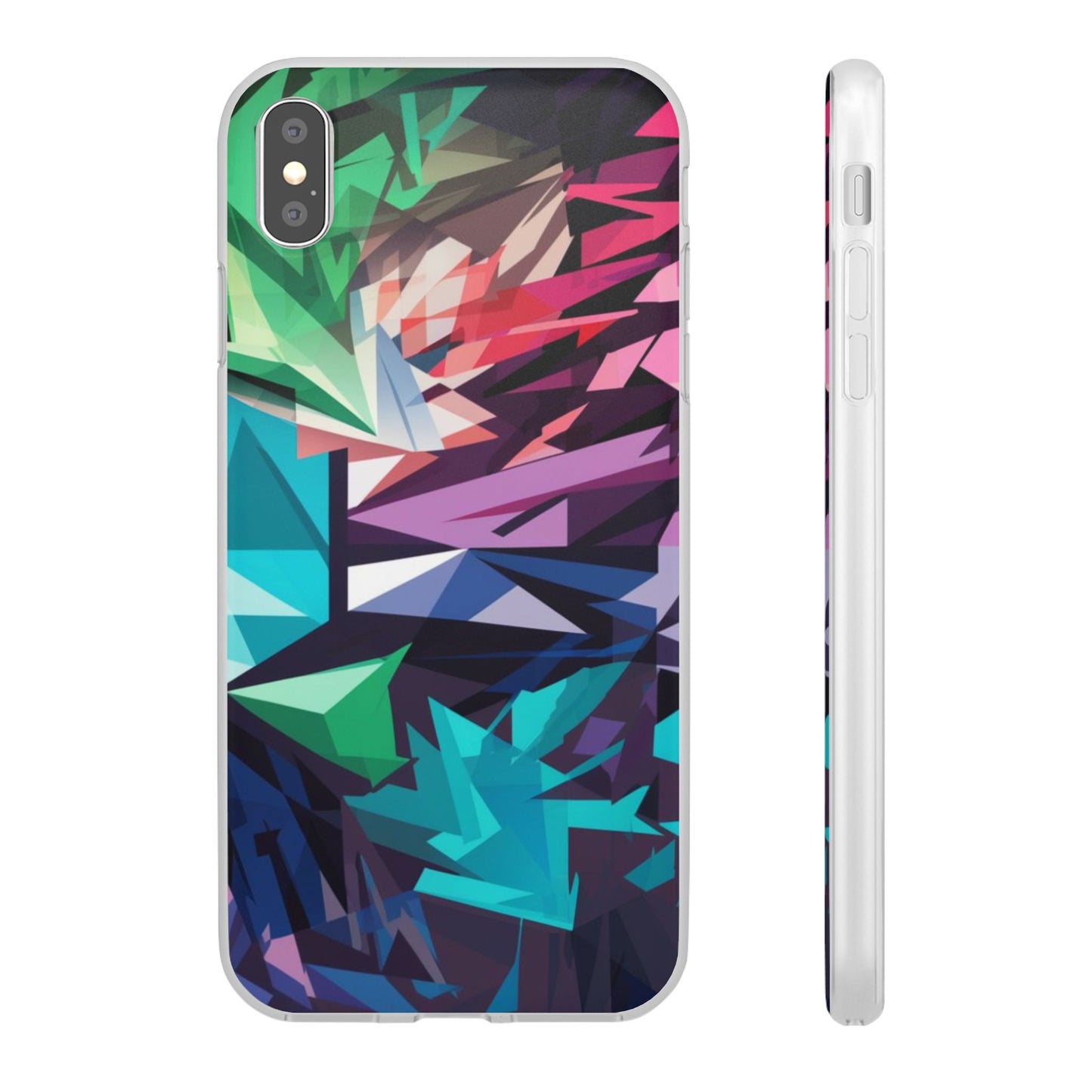 COLOURFUL GEOMETRICAL SHAPES IPHONE FLEXI PHONECASE