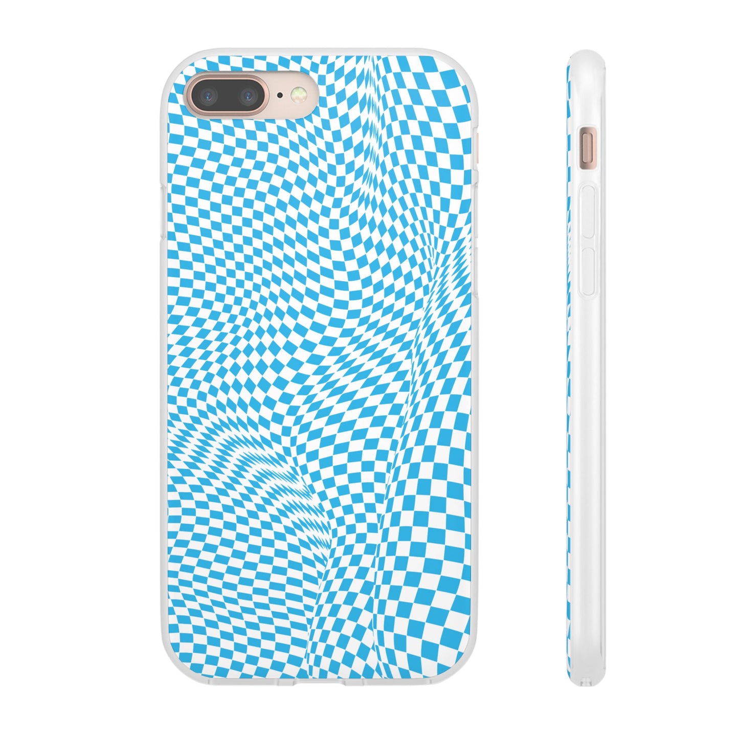 TRIPPY BLUE CHECKERED IPHONE FLEXI PHONECASE