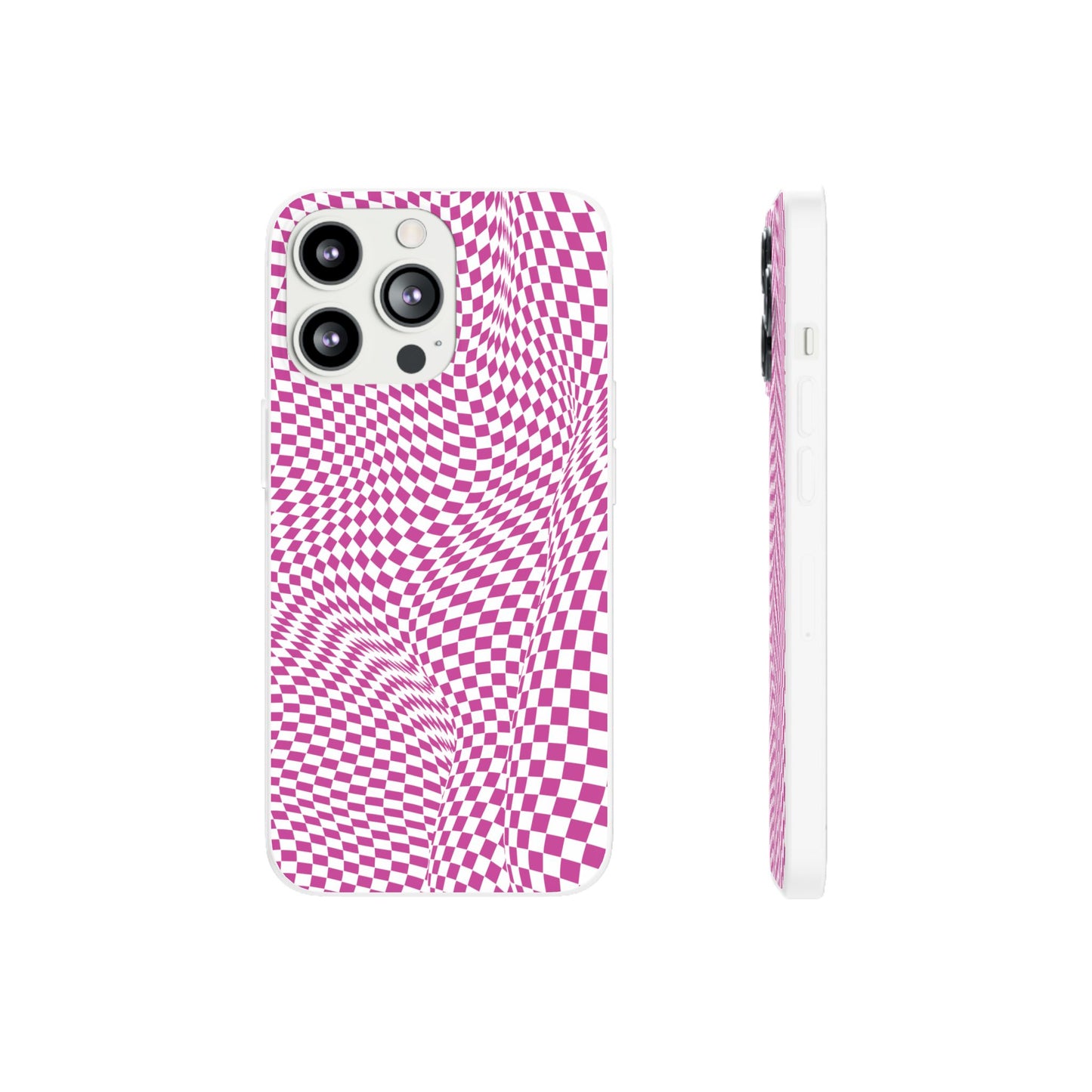 TRIPPY PINK CHECKERED IPHONE FLEXI PHONECASE