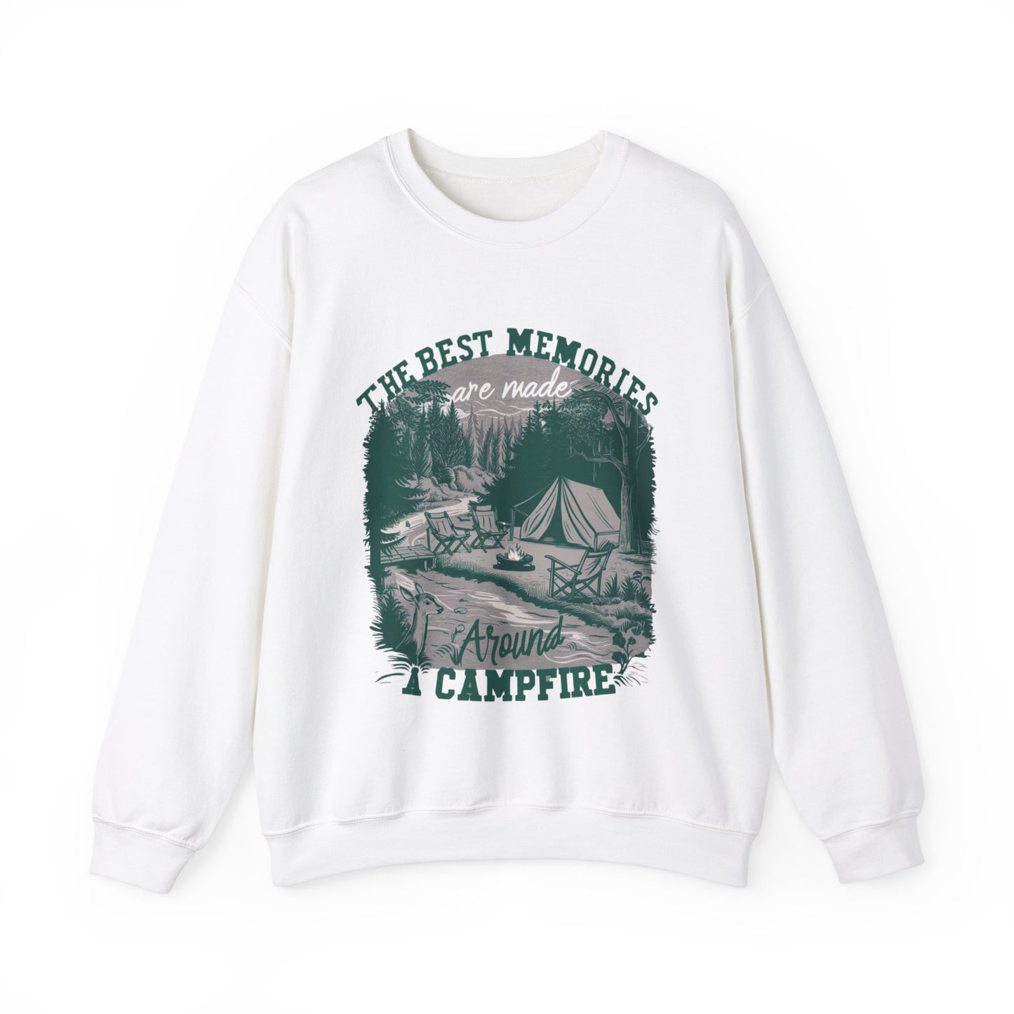 THE BEST MEMORIES ARE MADE AROUND A CAMPFIRE CREWNECK