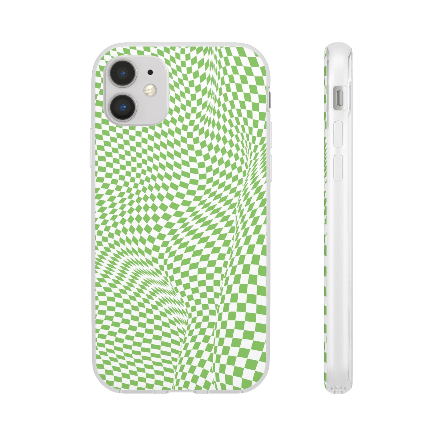 TRIPPY GREEN CHECKERED IPHONE FLEXI PHONECASE