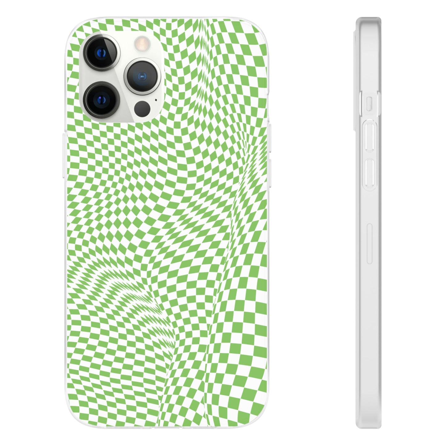 TRIPPY GREEN CHECKERED IPHONE FLEXI PHONECASE