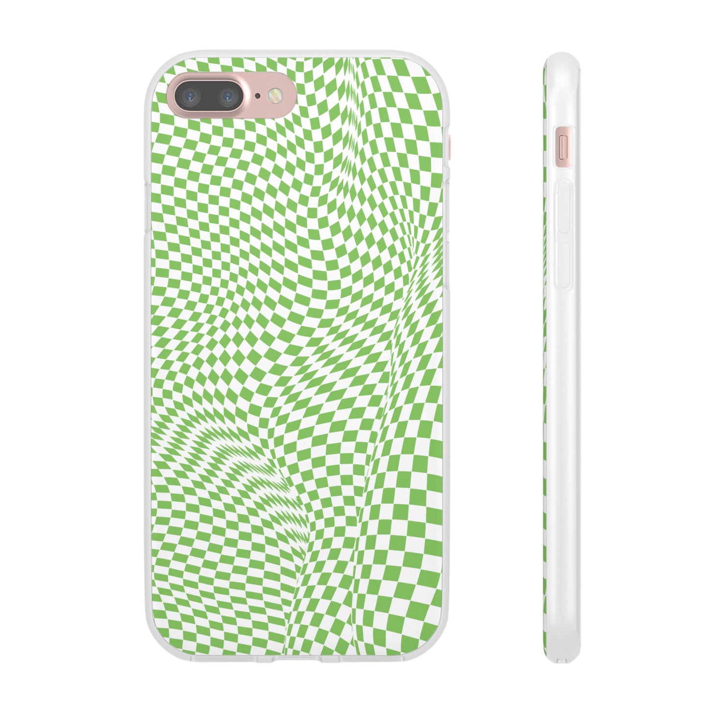 TRIPPY GREEN CHECKERED IPHONE FLEXI PHONECASE