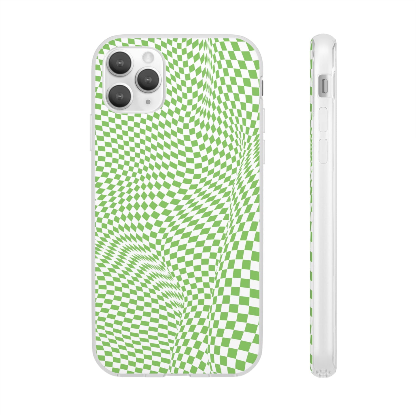 TRIPPY GREEN CHECKERED IPHONE FLEXI PHONECASE