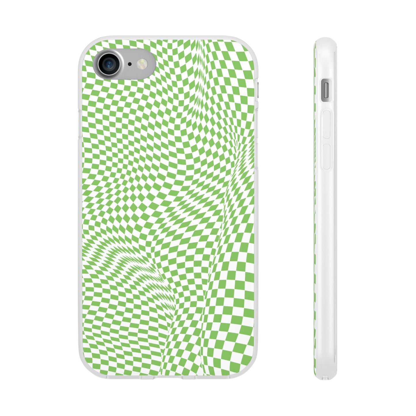TRIPPY GREEN CHECKERED IPHONE FLEXI PHONECASE