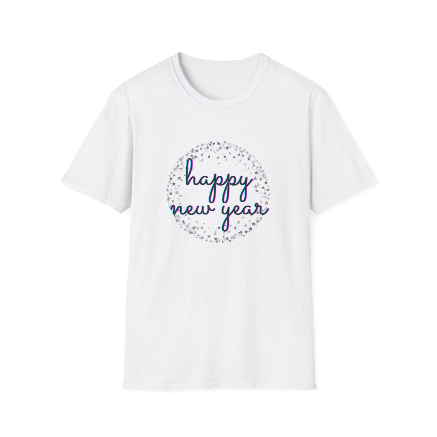 HNY GLITCH & GLOW STARS CLASSIC FIT T-SHIRT (BLK/WHT)