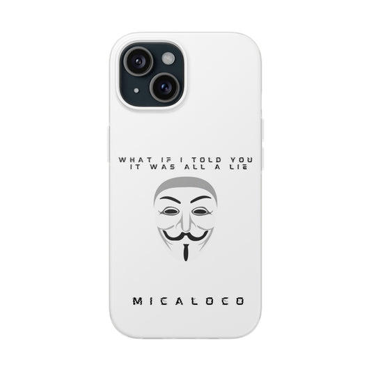 ALL A LIE (ANON. CONSPIRACY) WHITE FLEXI PH CASE (SUITS IPHONE AND SAMSUNG)