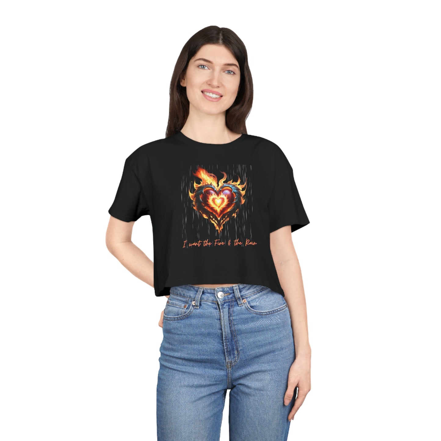 FIRE & RAIN CROP T-SHIRT