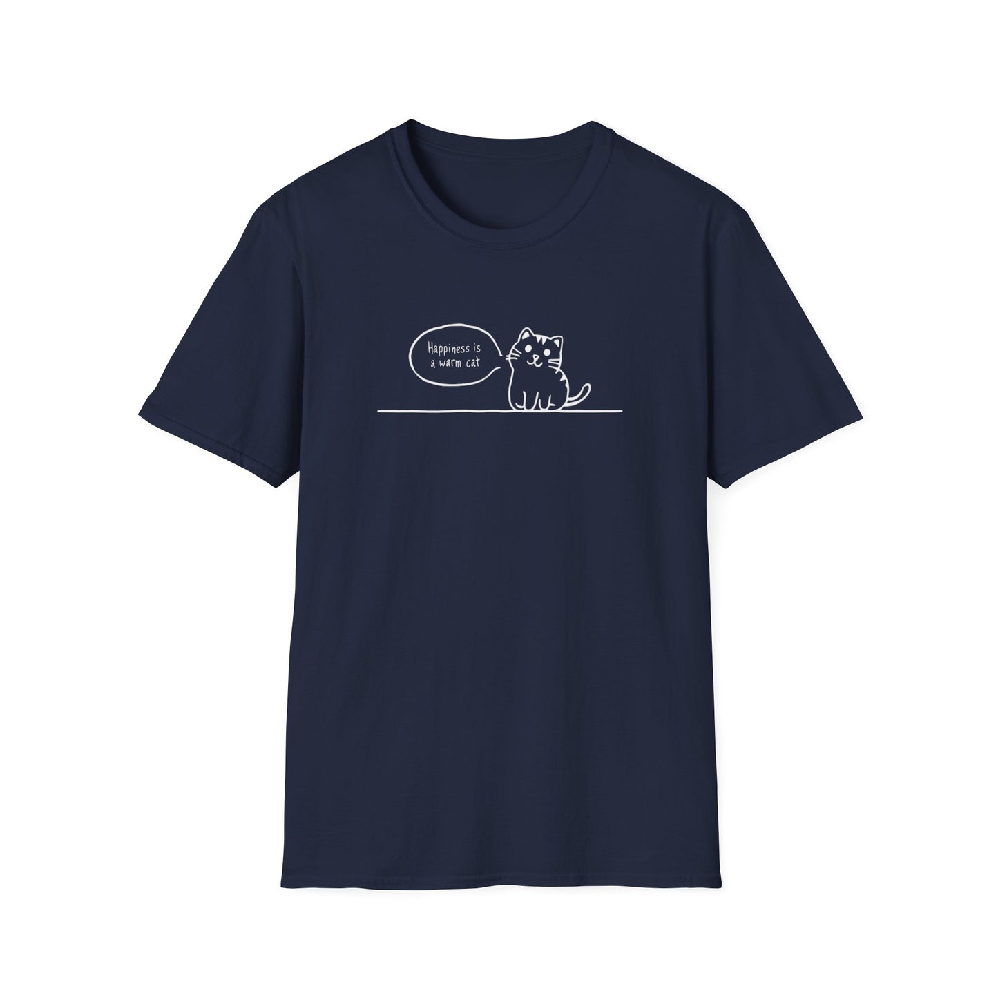 HAPPINESS IS A WARM CAT CLASSIC FIT T-SHIRT