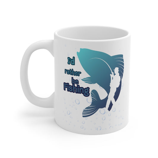 RATHER BE FISHING (BLUE) COFFEE MUG