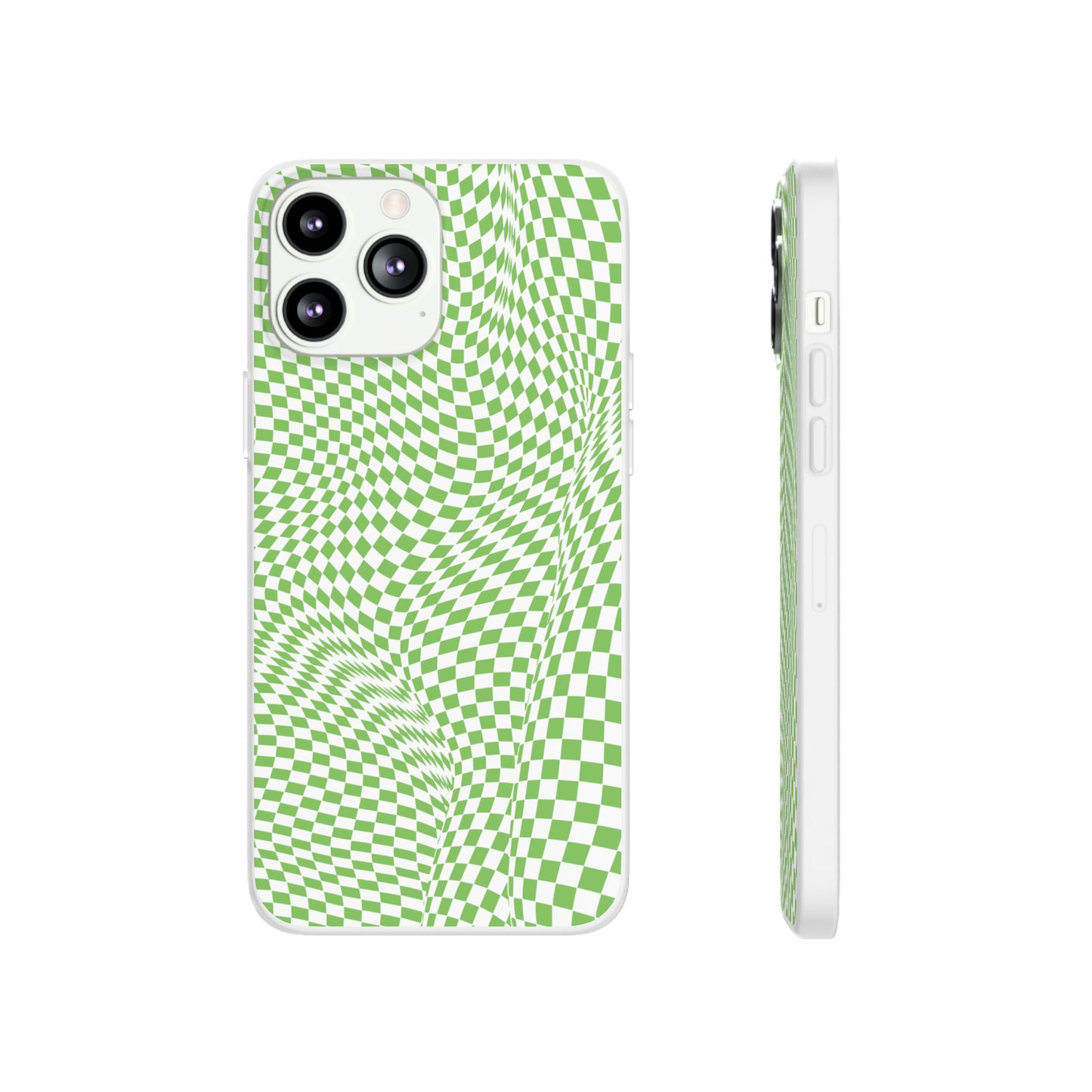 TRIPPY GREEN CHECKERED IPHONE FLEXI PHONECASE