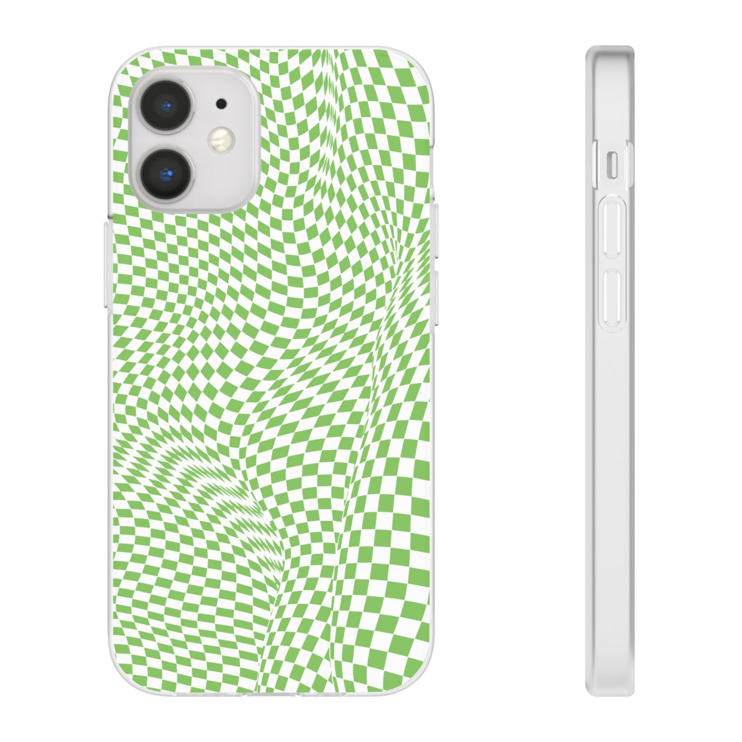 TRIPPY GREEN CHECKERED IPHONE FLEXI PHONECASE