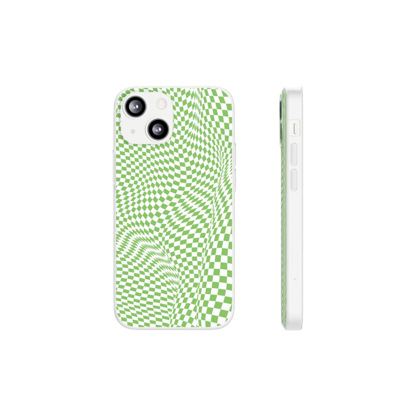 TRIPPY GREEN CHECKERED IPHONE FLEXI PHONECASE